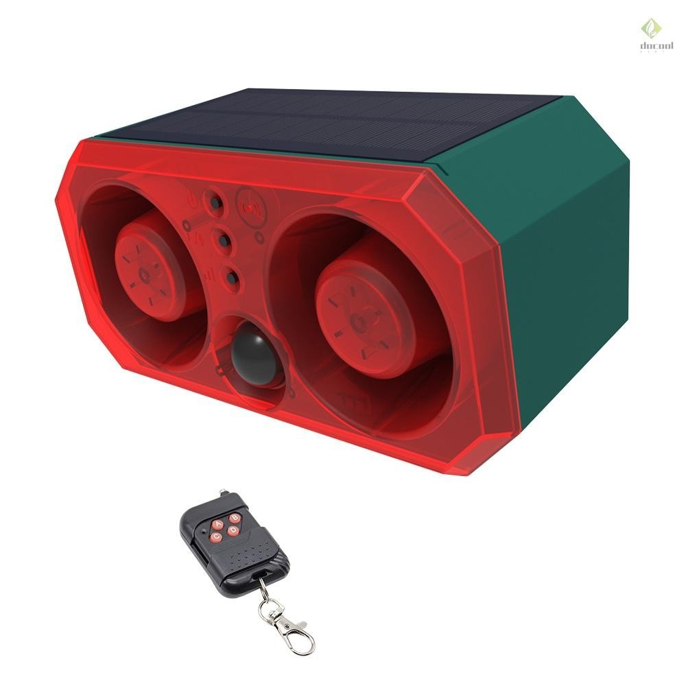 Solar Outdoor Motion Sensor Alarm with Remote Control 130dB Dual ...
