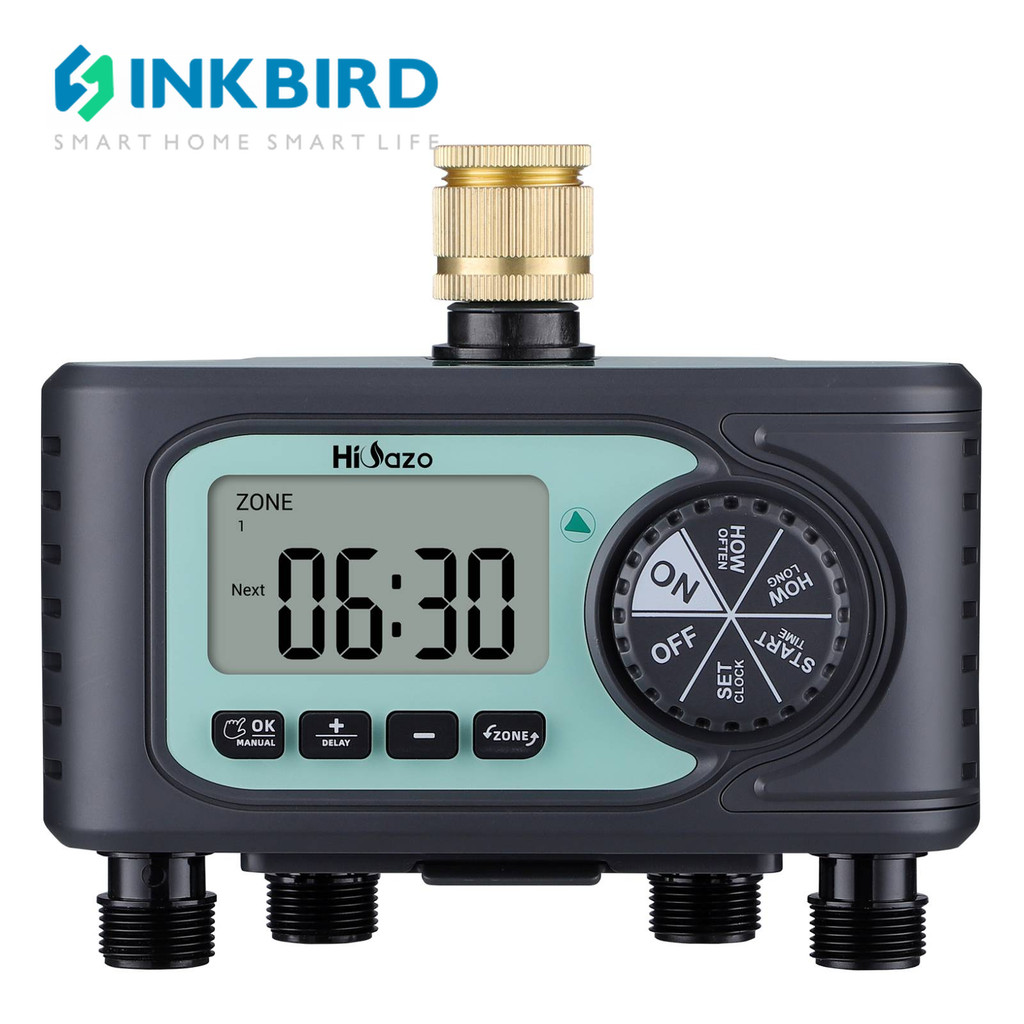 INKBIRD 4 Zone Digital Water Timer Irrigation system IP54 with Rain ...