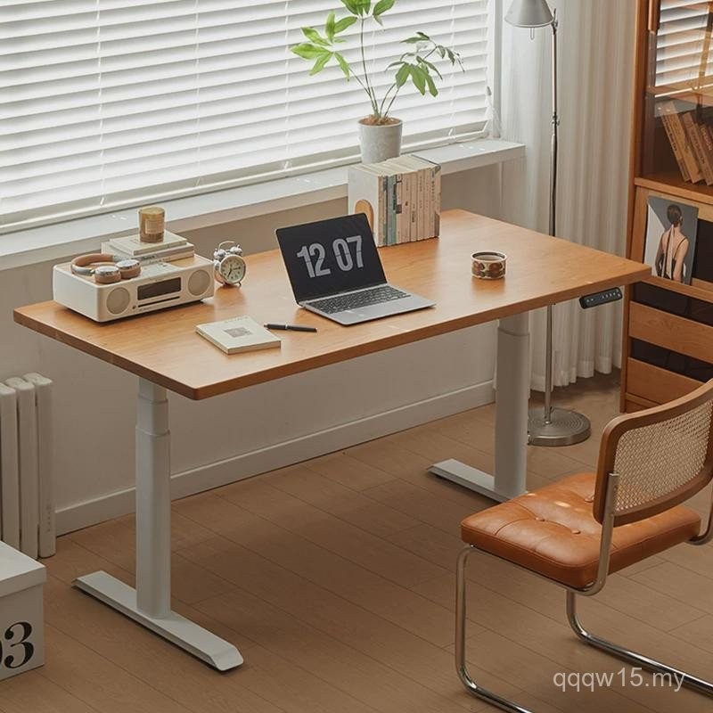 Customizable Desk Smart Electric Lifting Table Solid Wood Leg Automatic ...