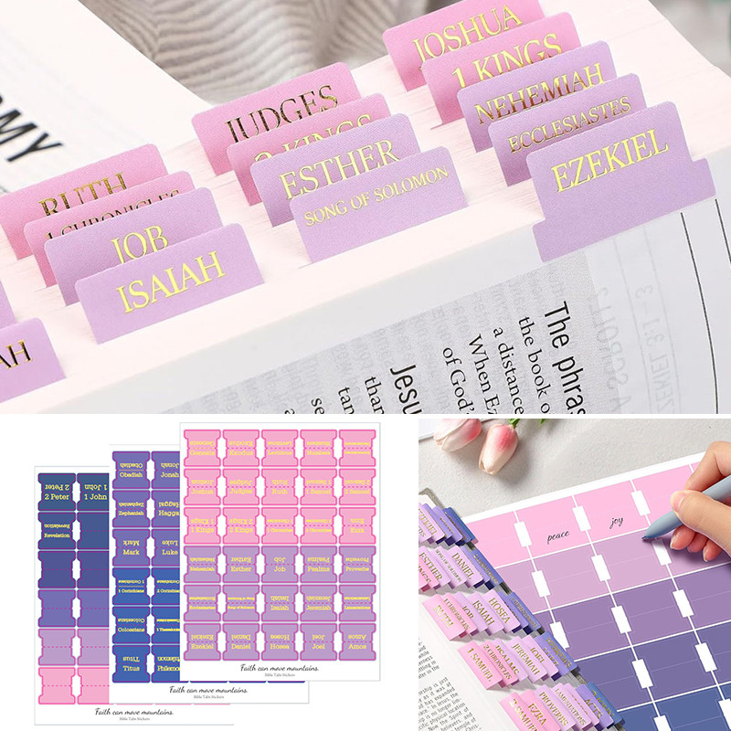 3 Sheets/90pcs Bible Tabs Large Print Easy-To-Read Journaling Supplies ...
