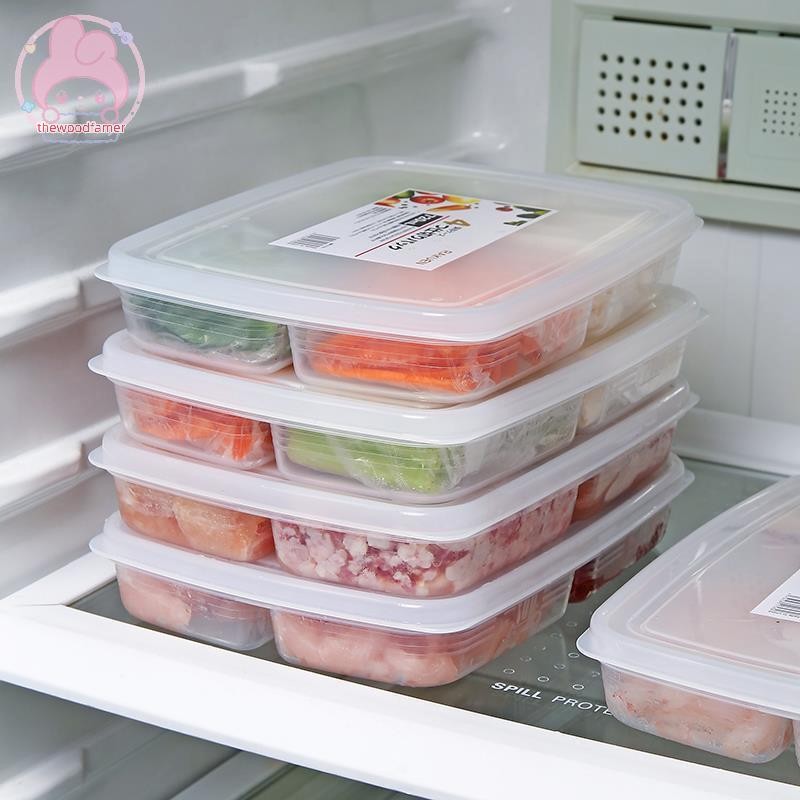 thewoodfamer Refrigerator Frozen Meat Four-compartment Storage Box Food ...