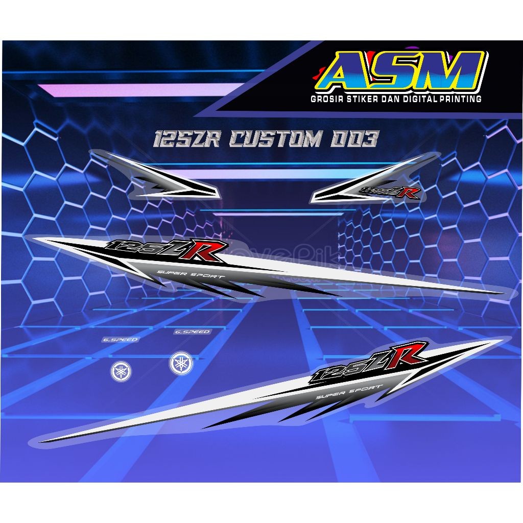 YAMAHA 125ZR CUSTOM TRANSPARENT STICKER STRIPING MAXDECAL 003 | Shopee ...