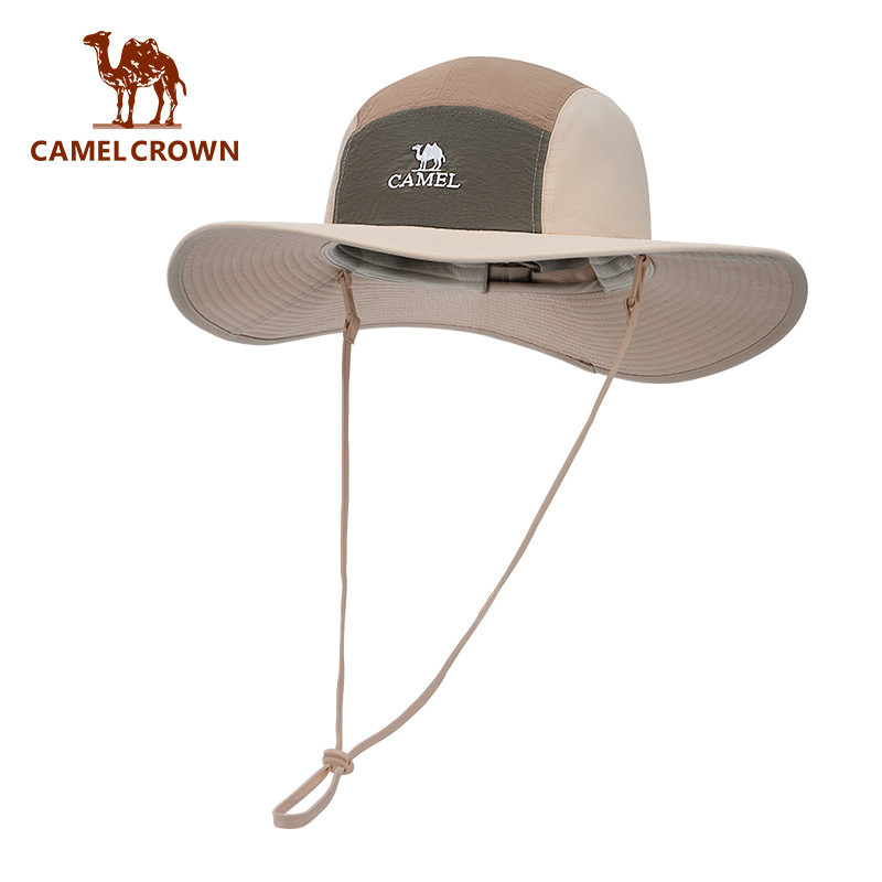 Camel Crown Sun Protection Color Block Bucket Hat, UV Protection ...