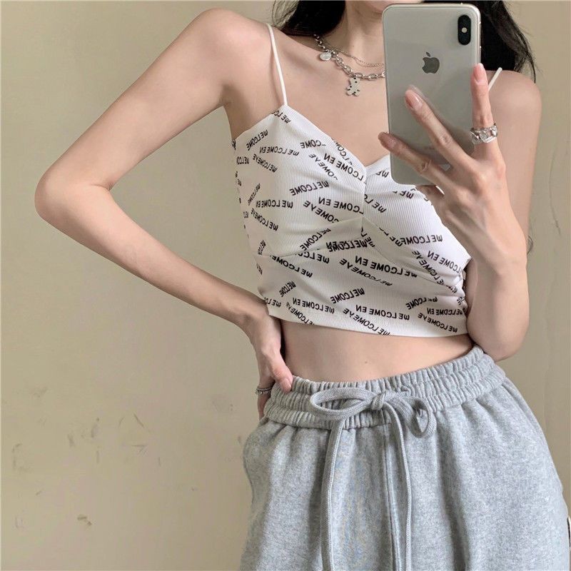 Camisole Female Hot Girl with Chest Pad Sexy Letter Underwear Inner ...
