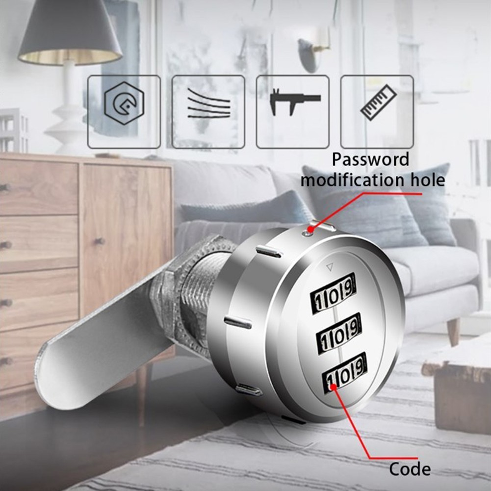 【GORGEOUS】 3-Digit Combination Lock Cam lock Door Cupboard Mailbox ...