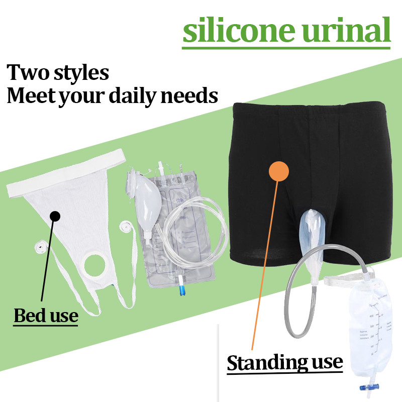 Silicone urine collector with catheter drainage bag Men's/elderly men's