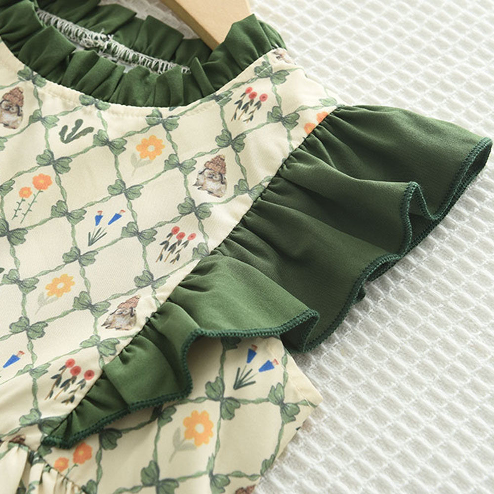 Bear Leader Summer Green Princess Dresses Kids Clothing Fashion Flower ...