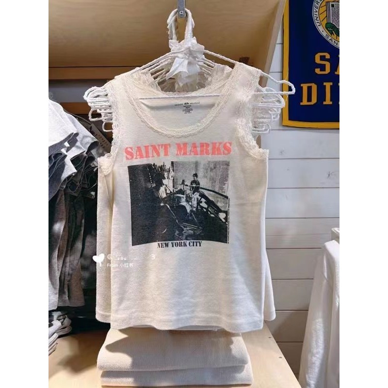 Inner Cute BrandyMelville Retro Print Band Sling Female BM American ...