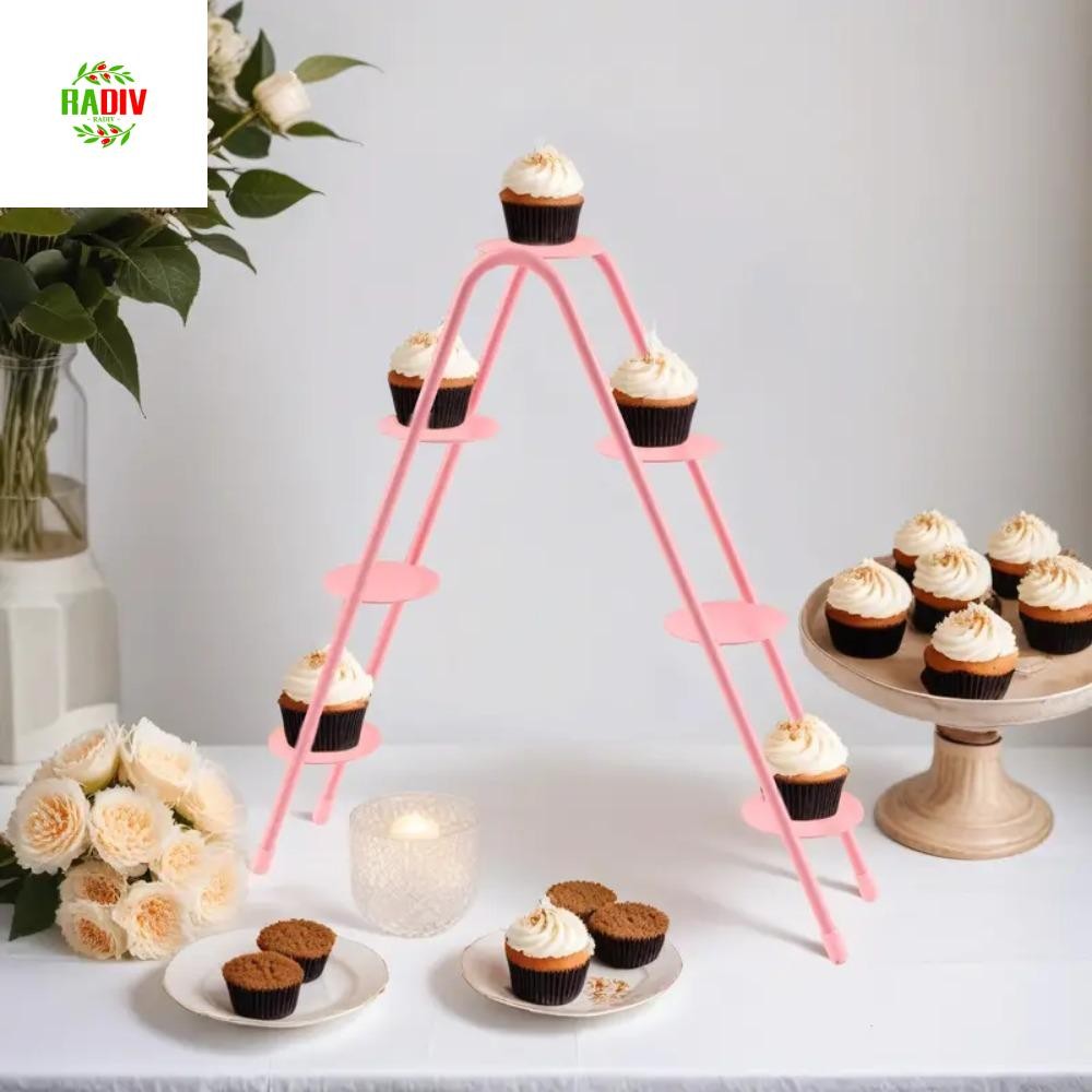 RADIV Dessert Display Rack, Iron Art Pink/white Figure Display Stand ...