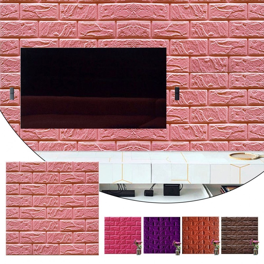 Decorative 3D Wall Sticker Panels Peel and Stick Soft Foam Brick Design ...