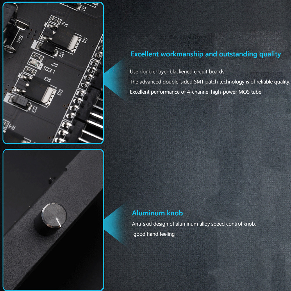 Universal Computer Regulator CPU Hub Splitter Cooler 3pin/4pin Variable ...