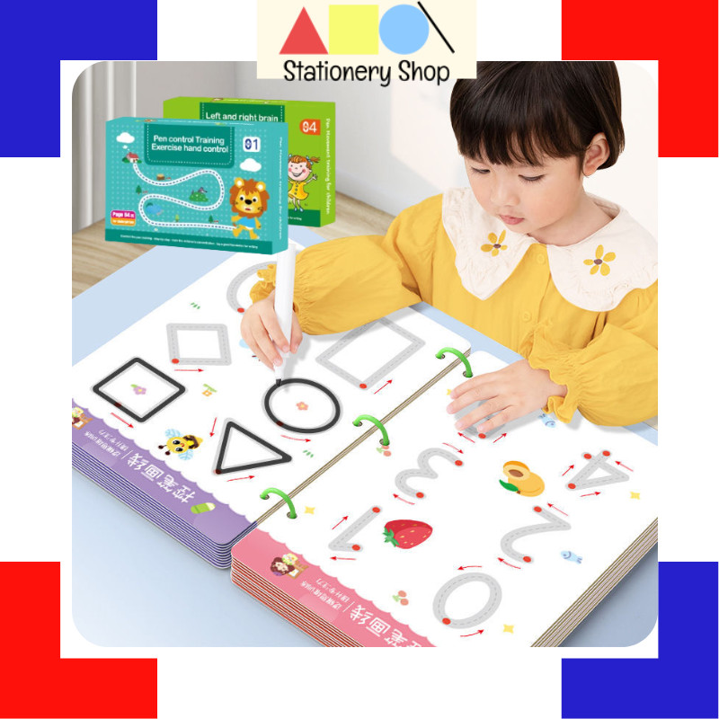 Kid Magical Tracing Work Material with Erasable Pen Control Educational