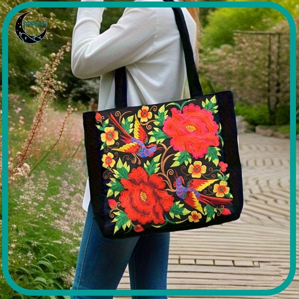 APPEAR Women Shoulder Bag, Ethnic Style Colorful Embroidered Tote Bag ...