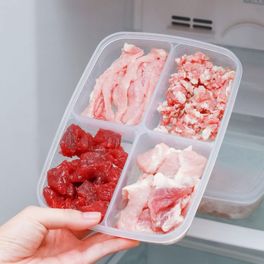 [herebuy] Divided Storage Container Multipurpose Airtight Onion Ginger