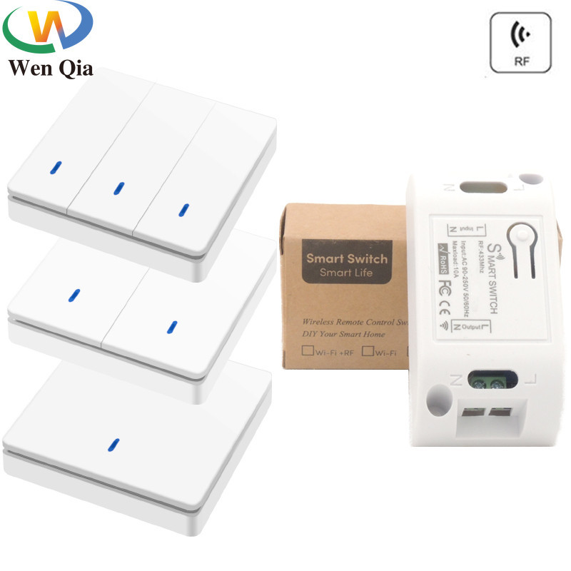 Wall Switch 433Mhz Wireless Rf 86 Panel Transmitter Safety Switch And ...