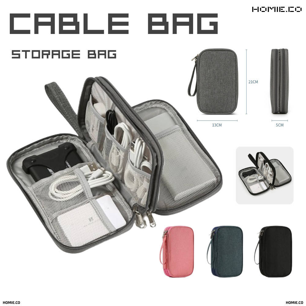 [ Double Layer ] Travel Digital Gadget Bag Cable Bag Travel Organizer ...