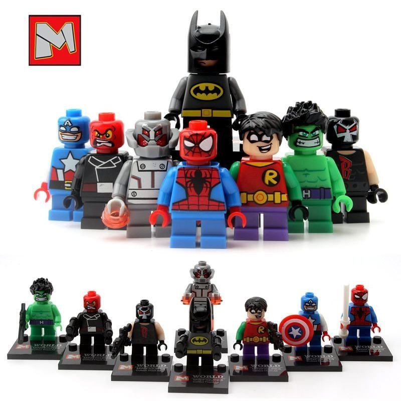 Mq Little Short-Leggged Superhero Building Block Minifigure Assembly ...