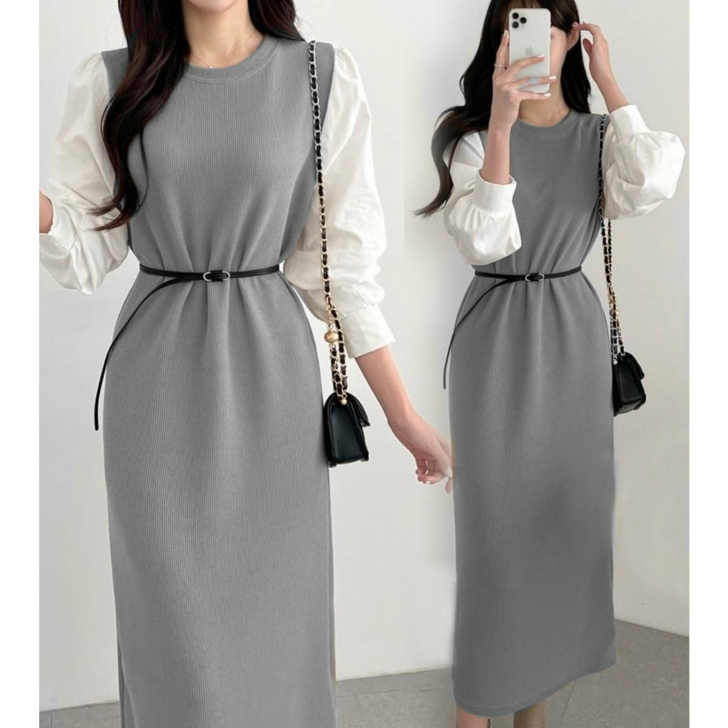 Long sleeve knitted Dress/premium inner knitted Dress/Korean style ...