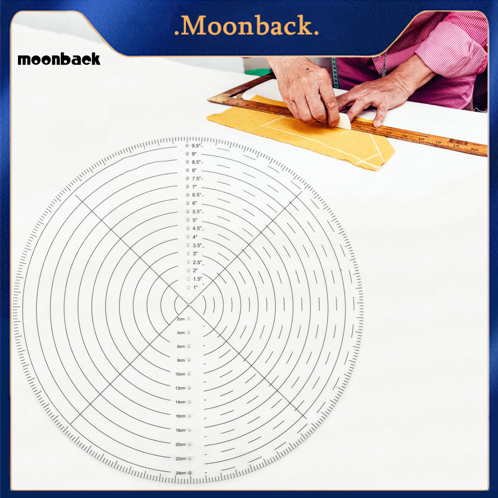 Moon 10 Inch Clear Marking Accurate Scale Sewing Ruler Circular Plastic ...