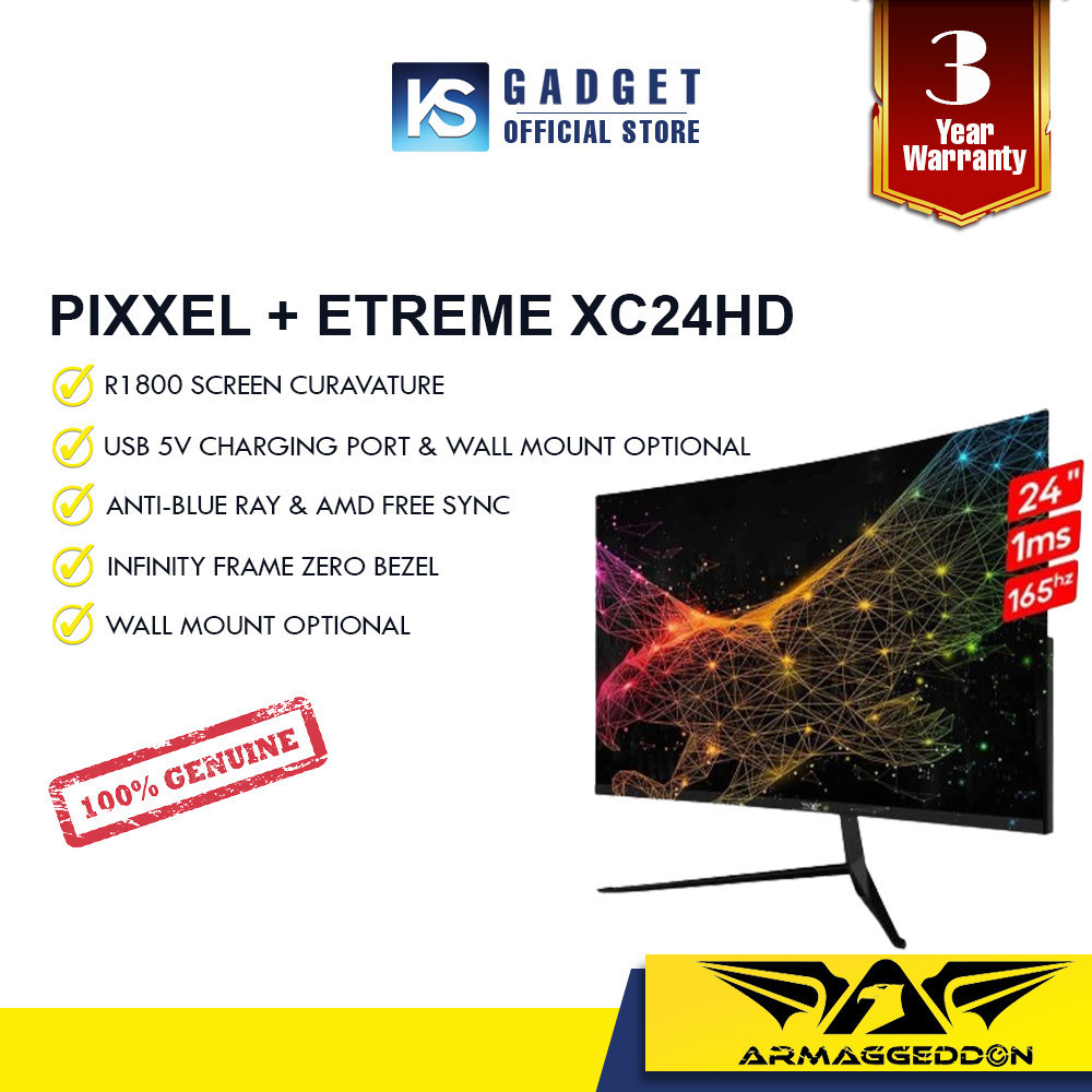 Armaggeddon Pixxel+ Xtreme XC24HD Curve Gaming Monitor Shopee Malaysia
