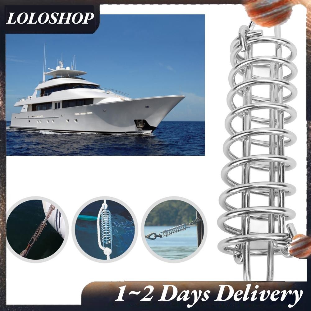 Boat Mooring Springs – 6mm X 300mm Stainless Steel Shock Absorber For Docking, Reduces Stress On Cleats & Deck Fittings