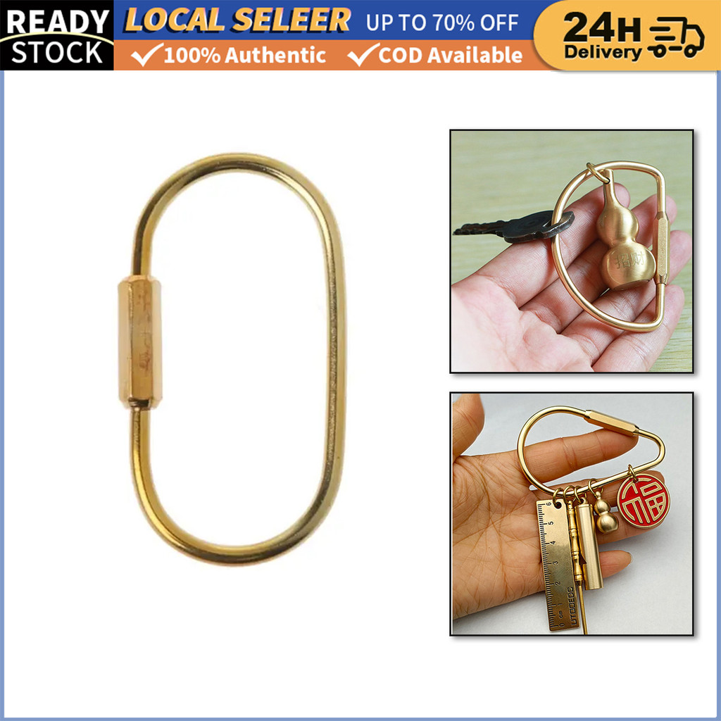 O/V/D-shaped Brass Carabiner With Lock Brass Keychain Key Ring Screw ...