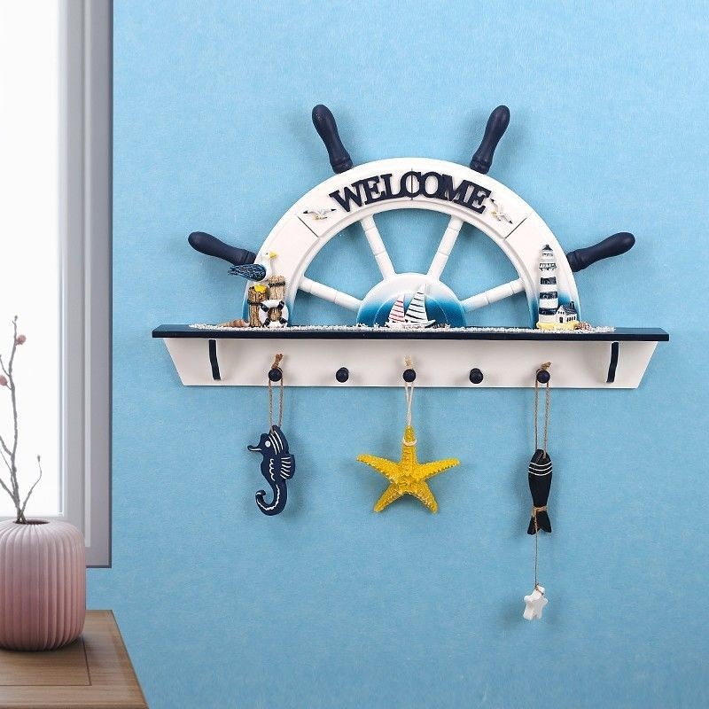 Mediterranean Style Wall Decoration, Light Luxury Hanging Clothes Rack ...