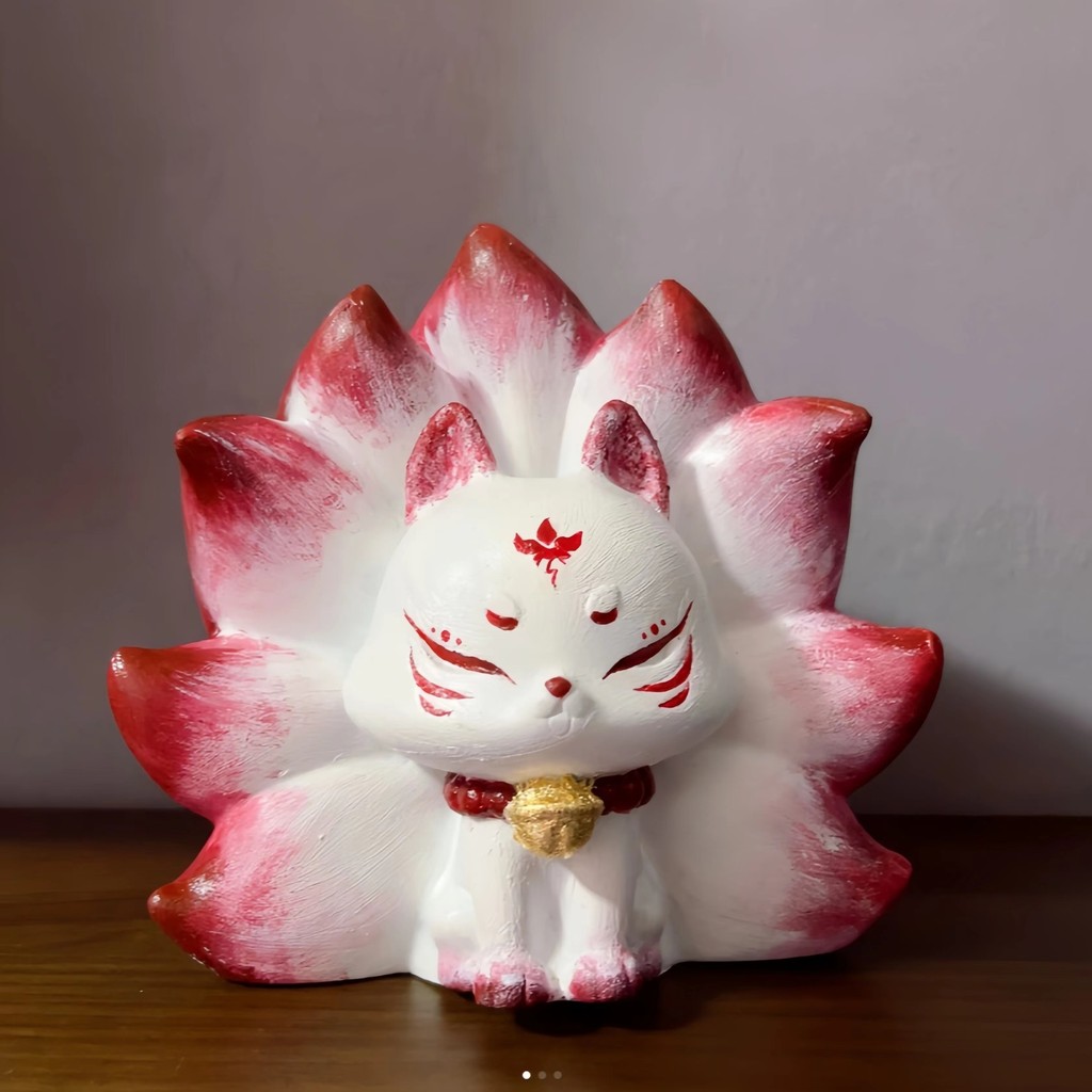 Pinxin 3D Nine-Tailed Fox Plaster Doll Coloring White Embryo Painting ...