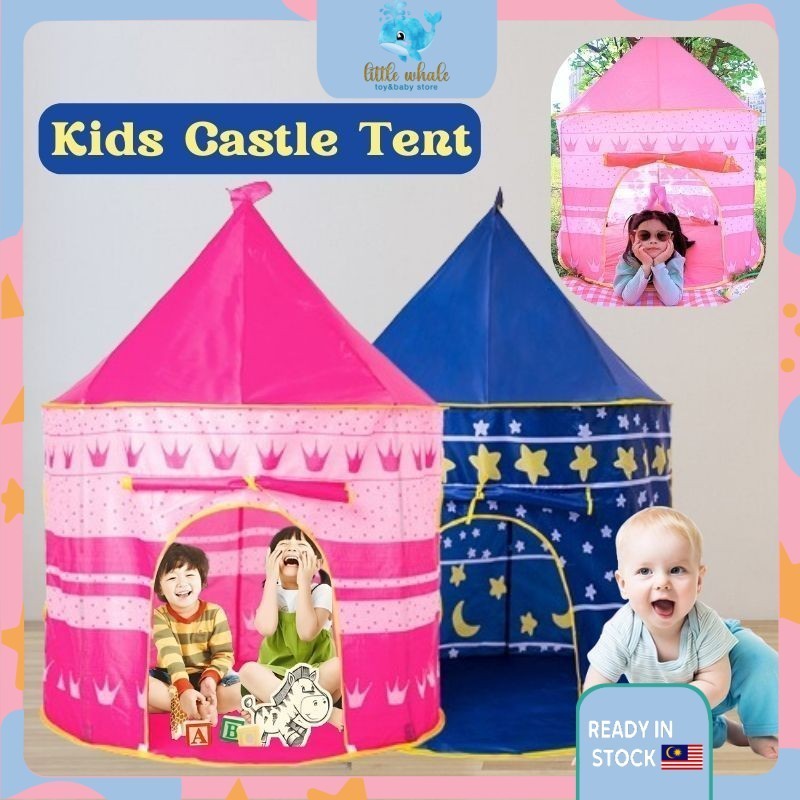 🐳Kids Tent Children Castle Tent Portable Folding Baby Play Tent Castle ...