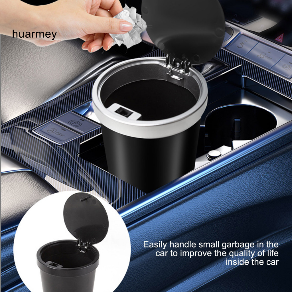 HUARMEY Small Car Garbage Bin Waterproof Auto Trash Bin 800ml Car Trash ...