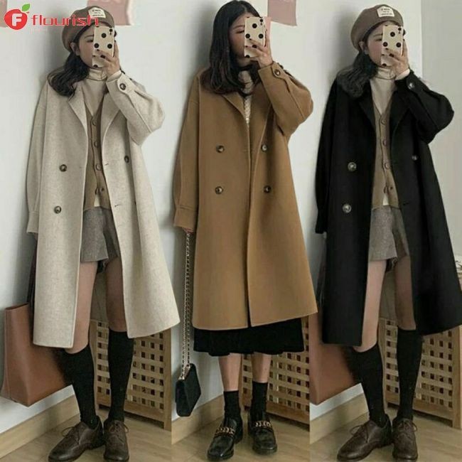 Clearance Price!! Women's Wool Suit Collar Long Sleeves Over Coats ...