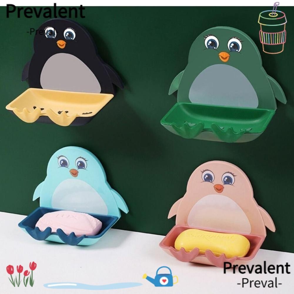 PREVAL Soap Box Holder, Suction Cup Drainage Storage Rack, Cute Penguin ...