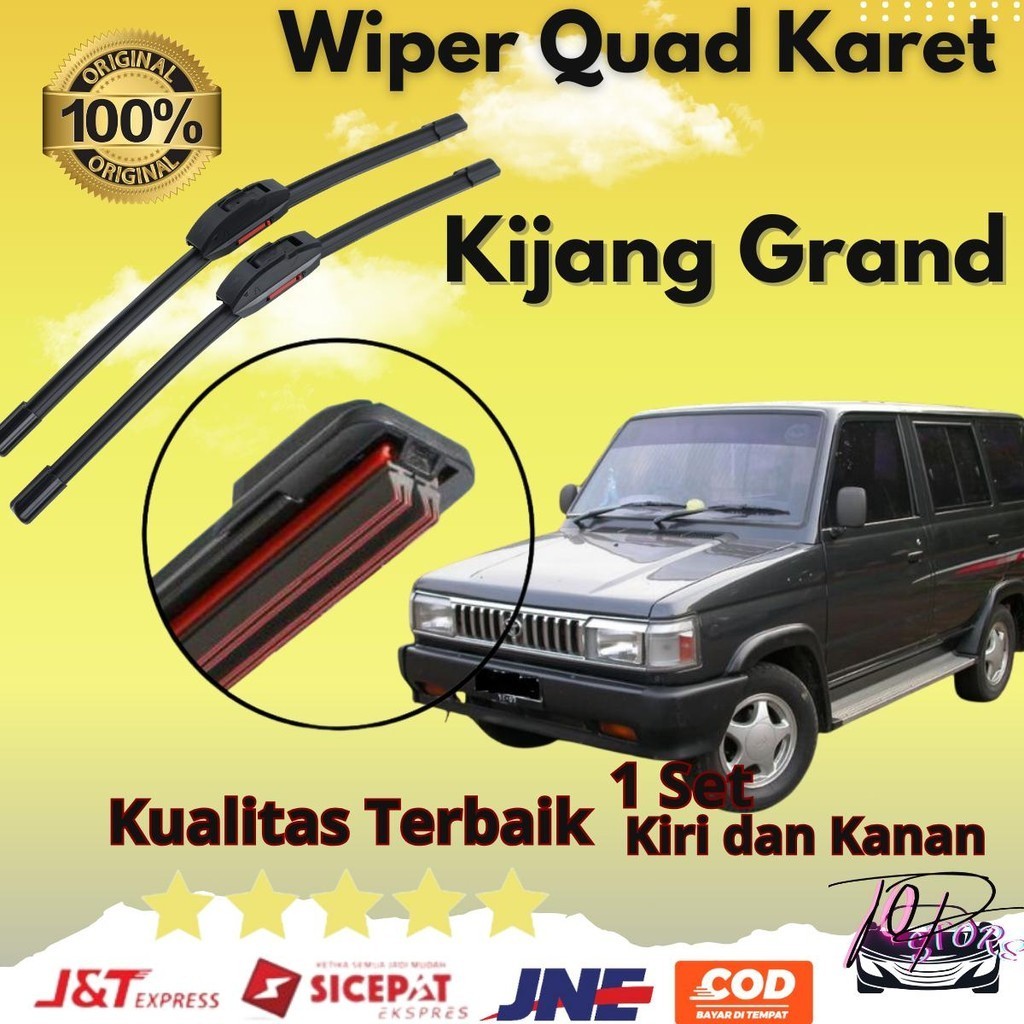 Toyota Kijang Grand A Pair Of Rubber Frameless Rubber Quad Wipers