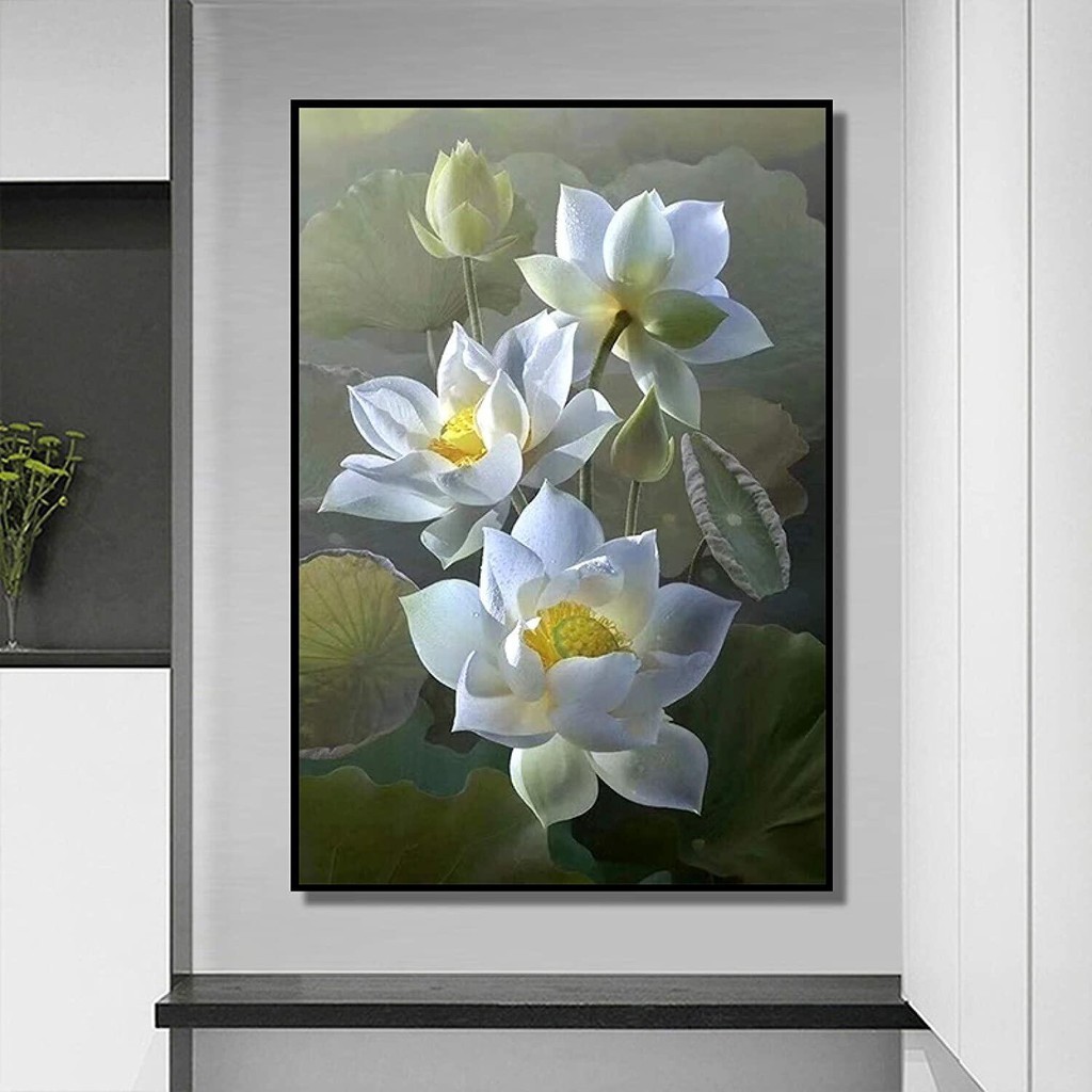 Original Painting For Painted Abstract Lotus Painting On Canvas Large ...