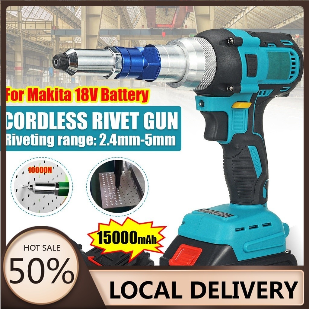 2.4-5mm 10000N Brushess Electric Rivet Gun Cordless Rivet Nut Gun ...
