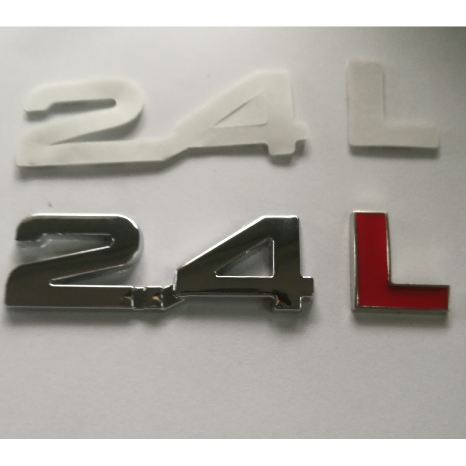 Metal 2.4L Letters Car Turbo Engine Rear Trunk Emblem Badge Decal ...