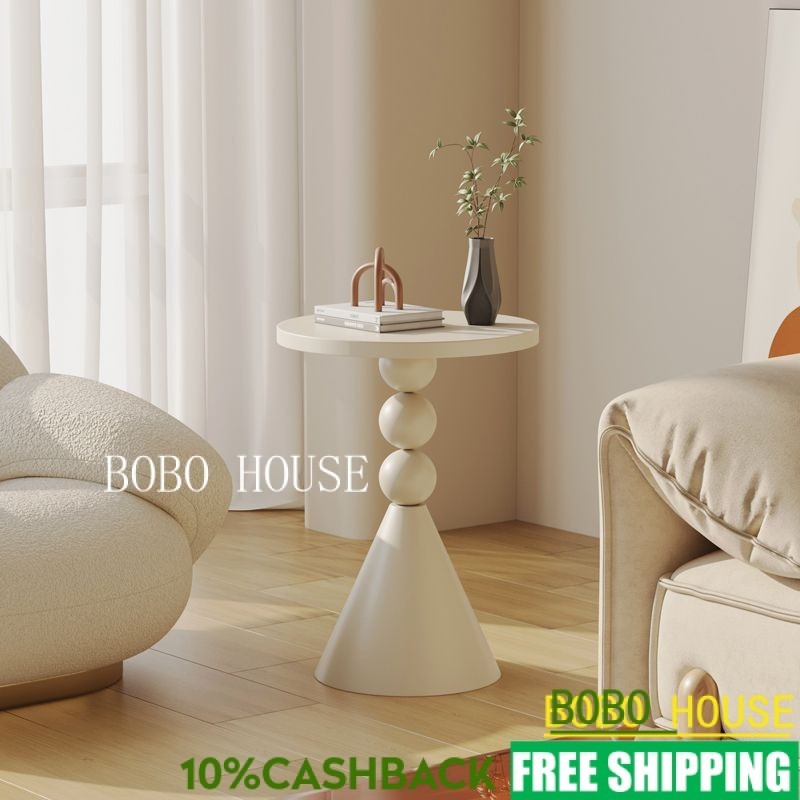 Nordic Light Luxury Sofa Side Table Cream Wind Small Coffee Table ...