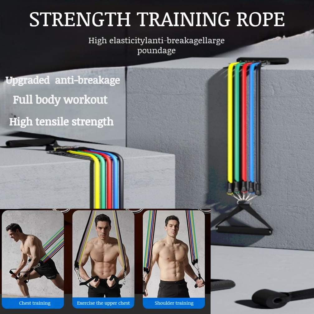 【HOT】Resistance Band Exercise Set Expander Pilates Yoga Fitness Rubber ...