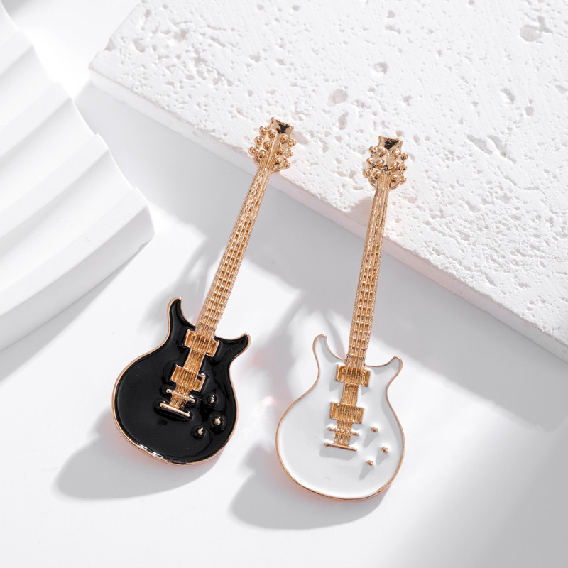 Retro Oil Drip Guitar Brooch Musical Instrument Piano Pipa Violin Pin ...