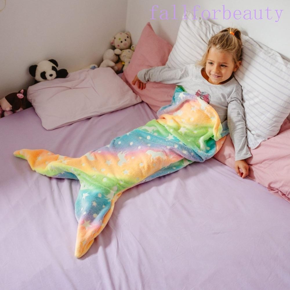 FALLFORBEAUTY Mermaid Sleeping Bag Flannel Soft Rainbow Mermaid Blanket Nap Sleeping Bag Universal Cozy Beautiful Mermaid Tail Blanket Adult Shopee Malaysia