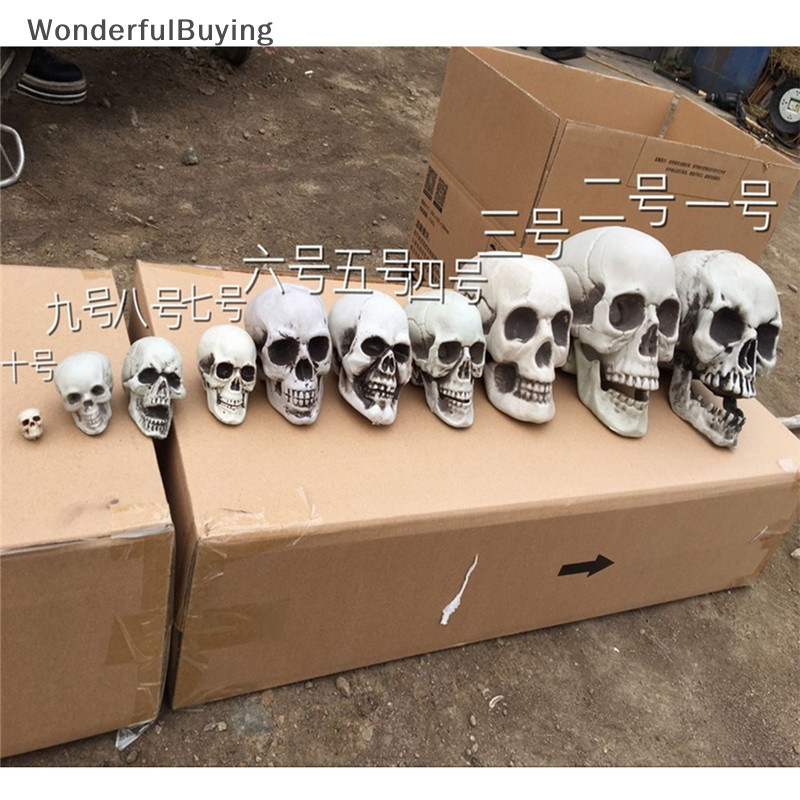 【WonderfulBuying】 Halloween Artificial Skull Head Model Skull Bone ...