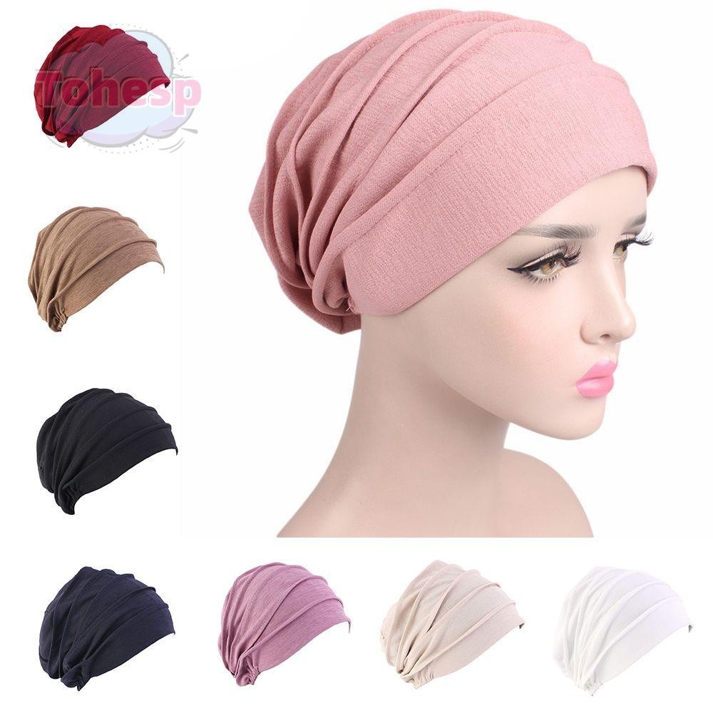 Tohesp Women Turban Hat Cotton Sleep Caps Hair Loss Headscarf Winter 