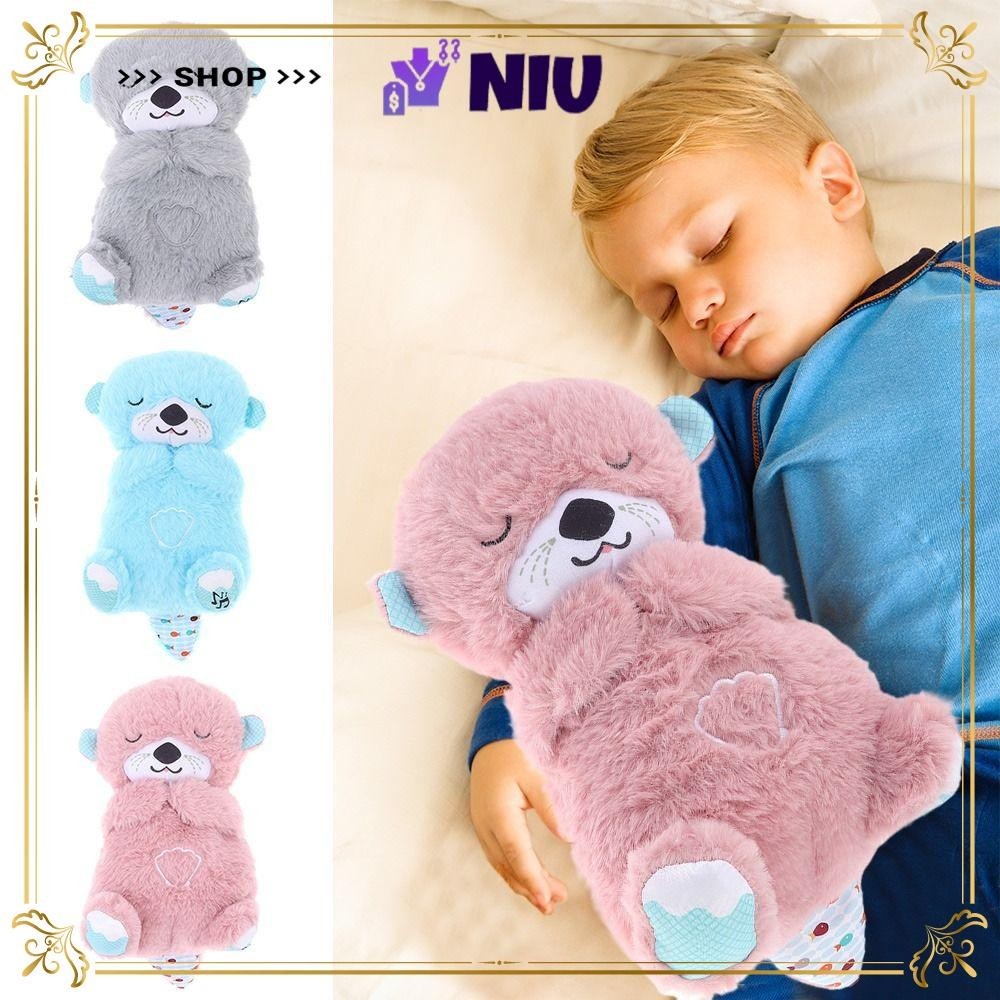 NIU Soothing Sleeping Otter Toy, with Music Plush Sleep and Playmate