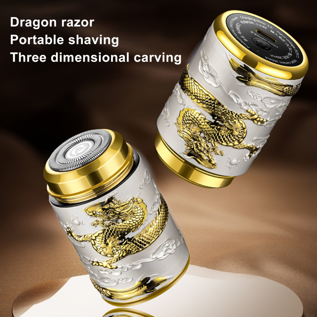 Wet Dry Use Electric Razor Portable Usb Shaver Dragon Carved Electric ...