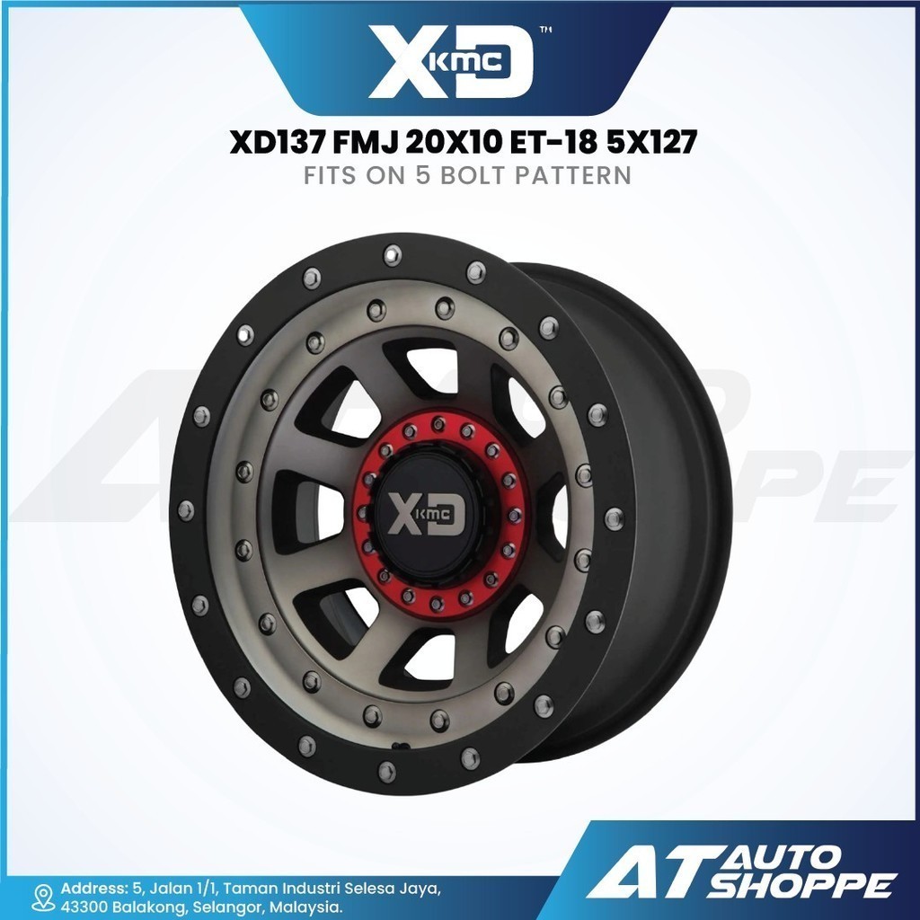 XD XD137 FMJ - Satin Black/Dark Tint 20x10 ET-18 5x127 (1 Piece ...
