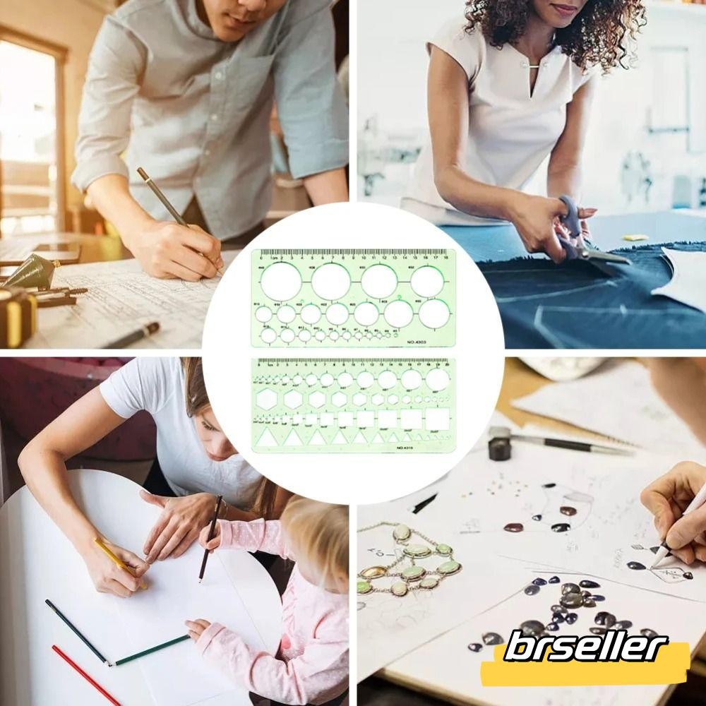 BRSELLER Ruler, Geometric Template Technical Drawing Circle Stencil ...