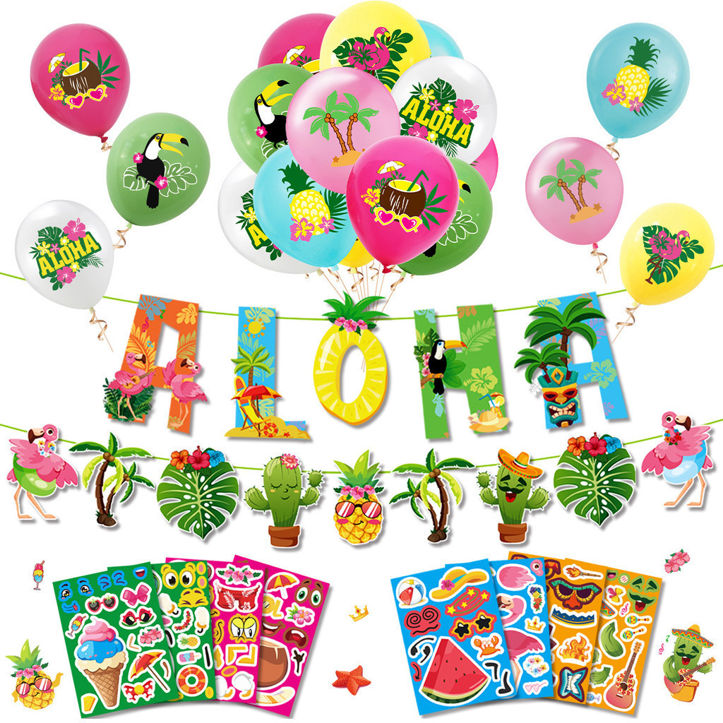 Fun In The Sun Party Decor Set - Glitter Banner & Sun Garland For Summer Birthdays, Beach & Hawaiian Themes