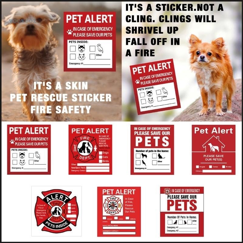 WOOW Waterproof Dog Inside Sticker Cat Alert Sticker Decal for Fire ...
