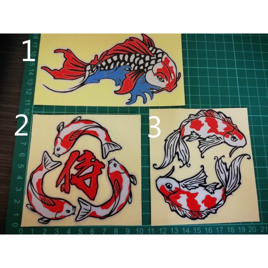 Sticker Pantul Ikan Koi Stiker Motor Helmet Reflect Cutting | Shopee ...