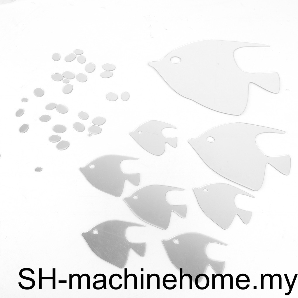 1/2/3/5 3D Mirror Stickers Sea Fish Pattern Art Self-adhesive Home ...